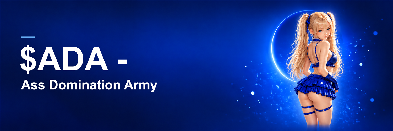 $ADA — Ass Domination Army wide banner with the full-frame blue mascot